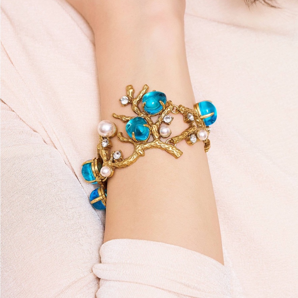 Kenneth Jay Lane Blue Sea Branch Bracelet